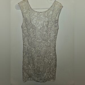 Bebe Lace Detail Dress in Cream